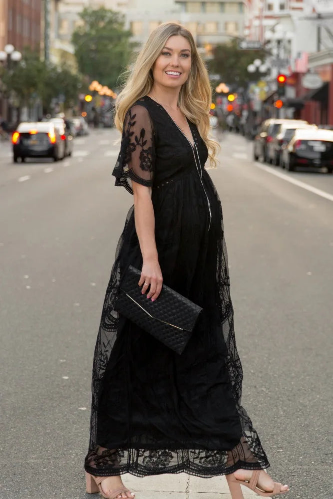 MQTIME - Summer Maternity Lace Dress Maternity Dresses for Photography Pregnant Wedding Sexy Dress