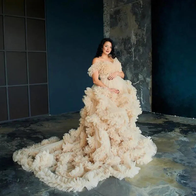 nvxiot - Maternity gowndress for photo shoot Baby shower dress dress for pregnant women evening dress