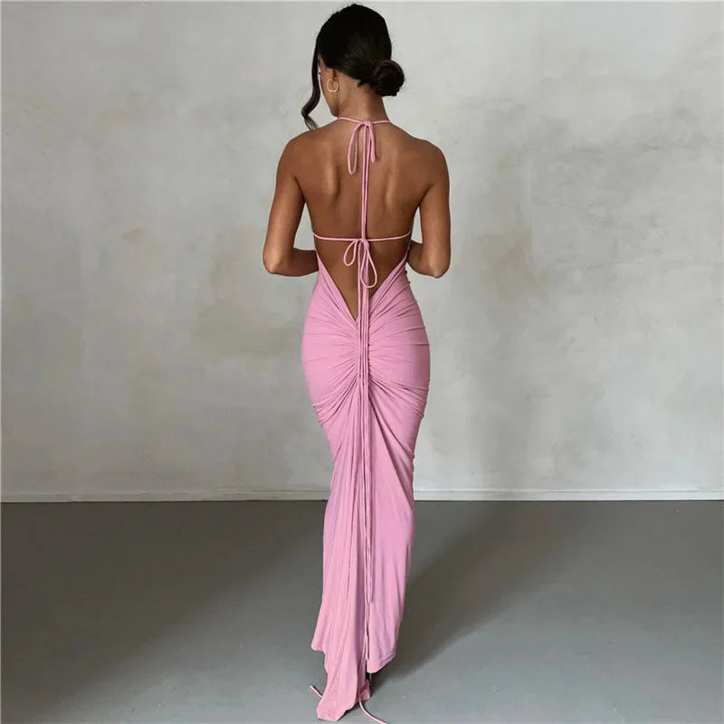 nvxiot - INS European and American style summer new women's clothing fashion suspender sexy backless slim bag buttocks temperament dress