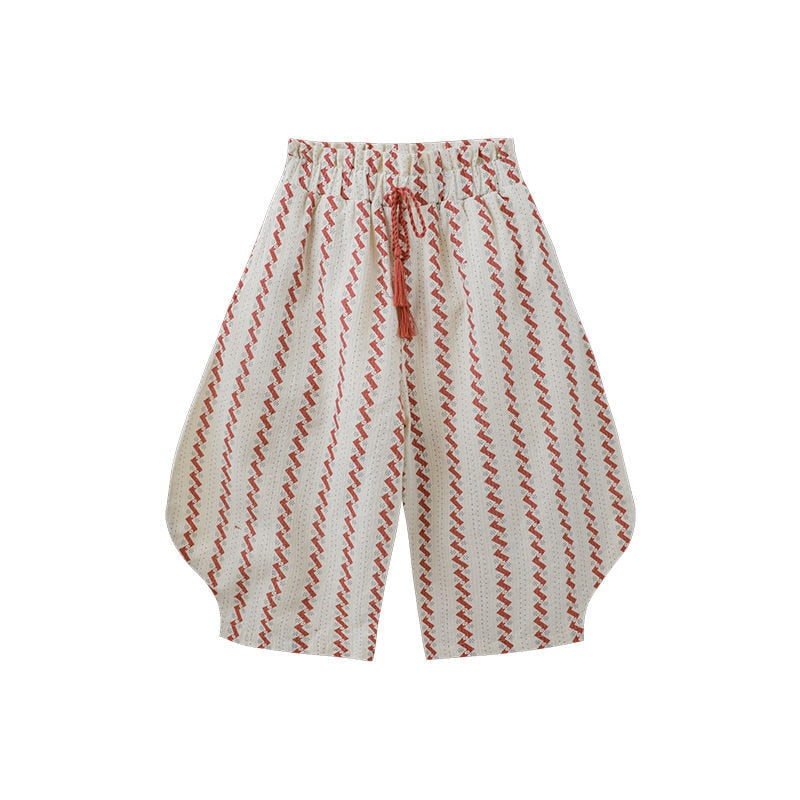 nvxiot Children's Casual Floral Pants Summer Countryside-style Girls Thin Floral Comfortable Loose Trousers Toddler Mosquito Pants Kids