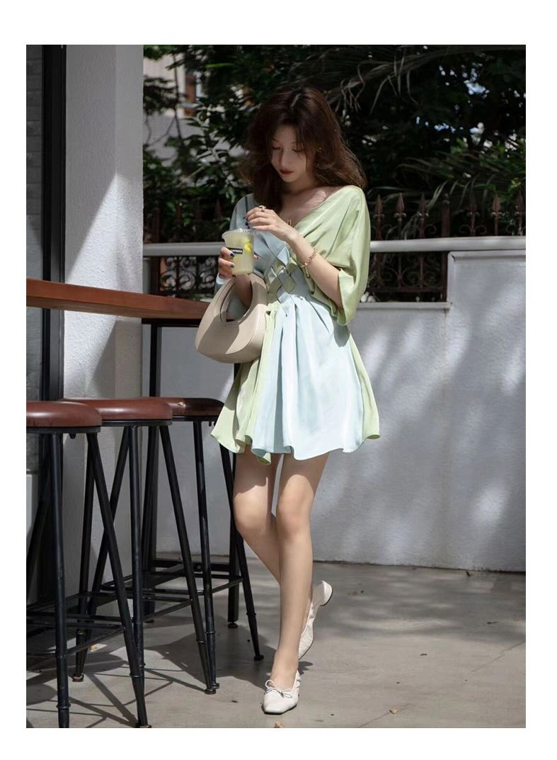 nvxiot High-end Mini Patchwork Dresses for Women Design Elegant Temperament Lady A-line Trendy Casual Summer Vestidos Ball Gown 2023
