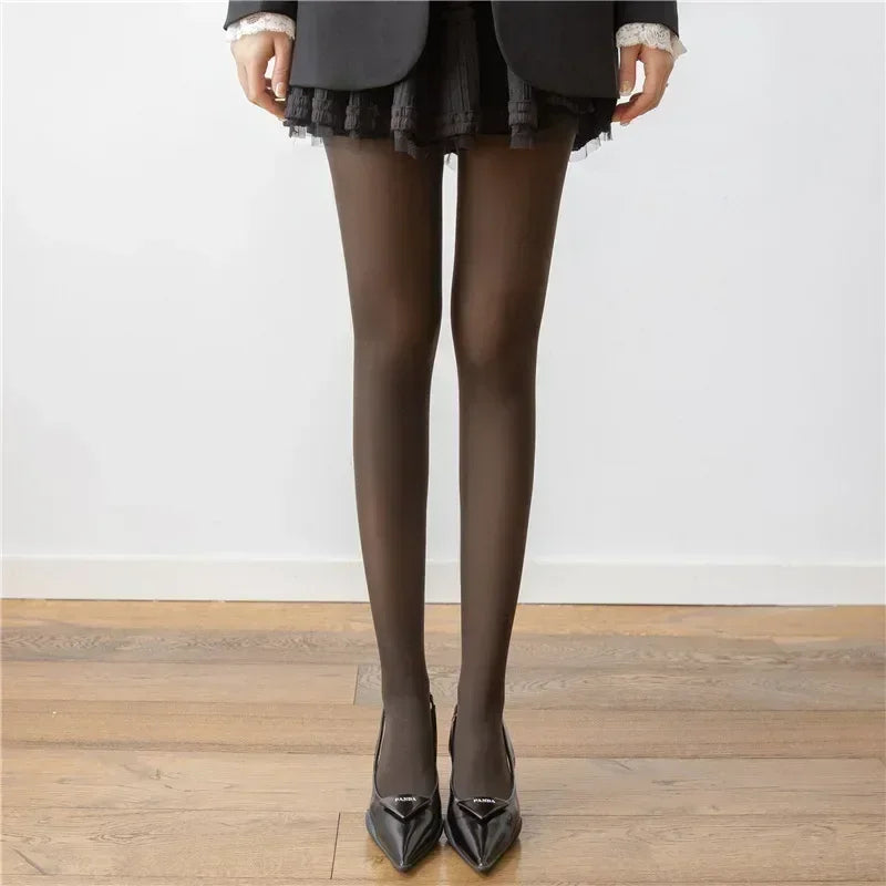 nvxiot - Fall Outfits 2024 Winter Sexy Female Stockings Leggings Skinny Patchwork Casual Solid High Waist Slim Streetwear Women's Pantyhose Lingerie