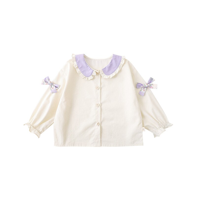 nvxiot Girls' Purple Rabbit Series Suit Spring Shirt Children's Fresh Coat Top Baby Skirt Shorts