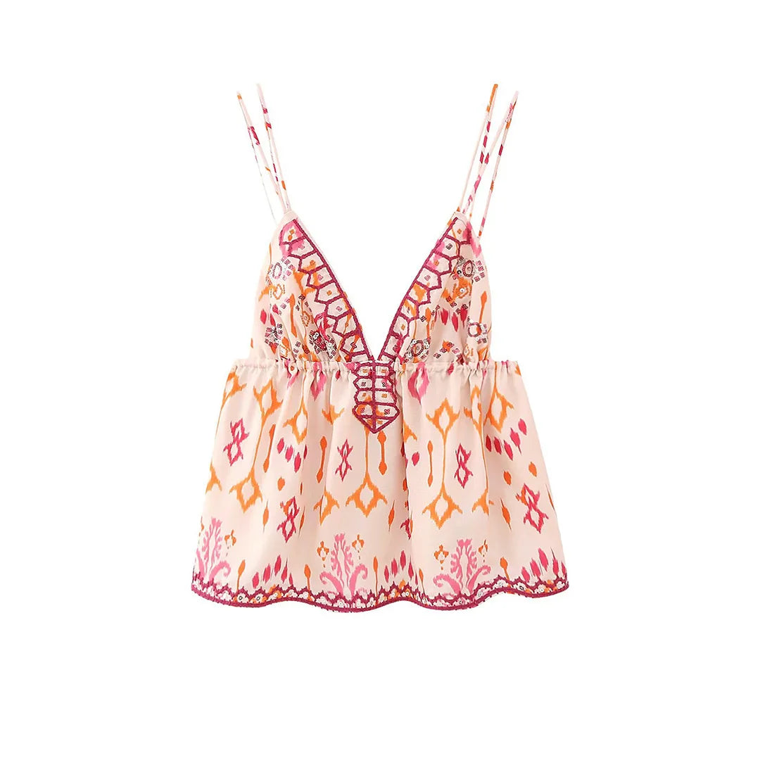 MQTIME - Womens Summer Flower Embroidery Tank Sleeveless V Neck Casual Flowy Blouse Fashion Hollow Out Off Shoulder Embroidery Vest