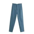 nvxiot - 2024 New Chic Fashion Woman Pants Office Wear Pants for Women Vintage High Waist Zipper Fly Female Ankle Trousers Mujer Gothic