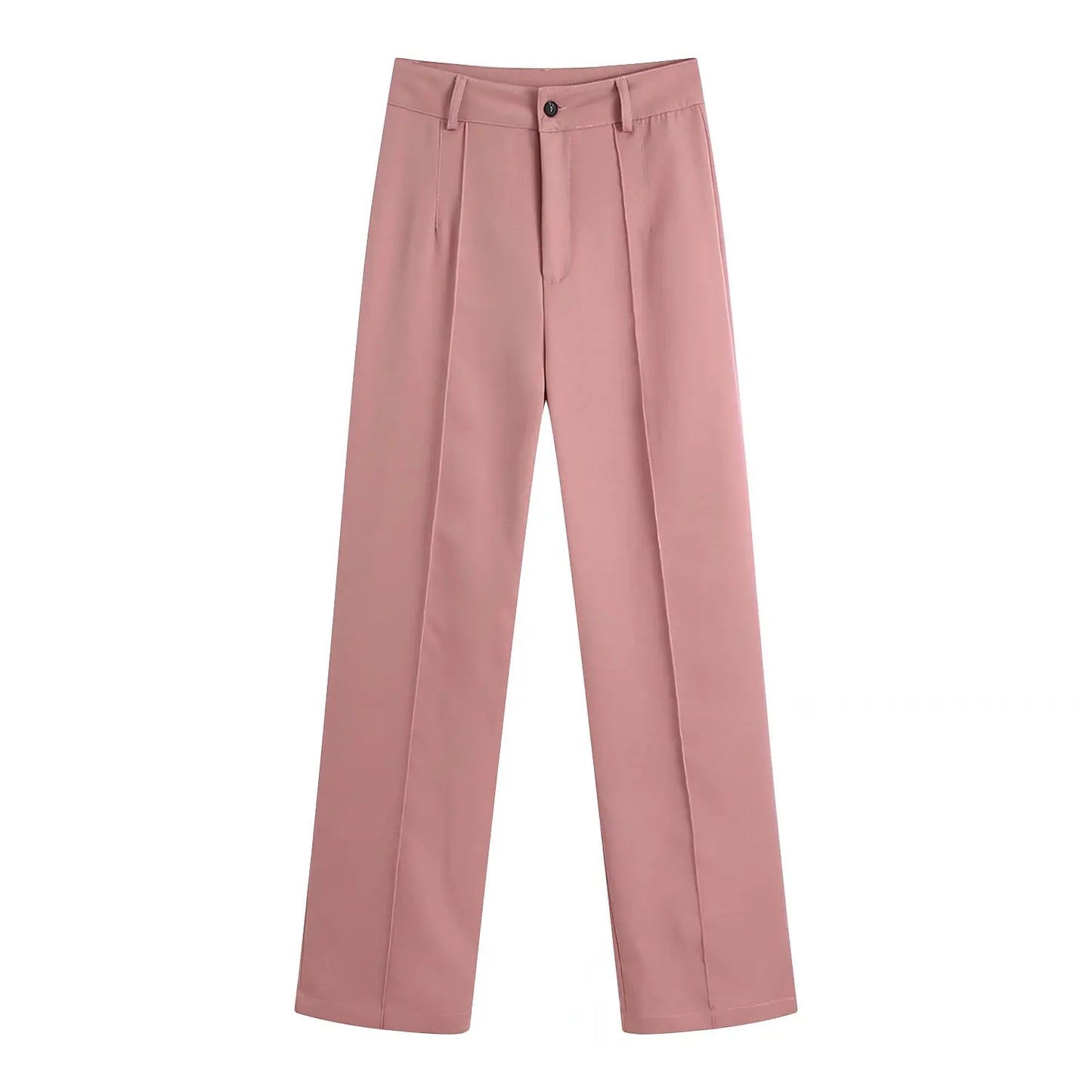 nvxiot High Waisted Casual White Trousers Women Brown Stright Pants Office Lady Korean Style Women Pantalones De Mujer