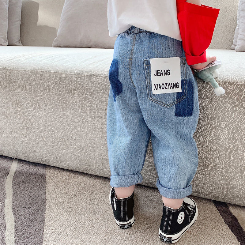 nvxiot Spring Fall Kids Boys' Clothes Baby Elastic Denim Trousers for Toddler Children Boy Clothing Outer Wear Jeans Pants 2-10 Years