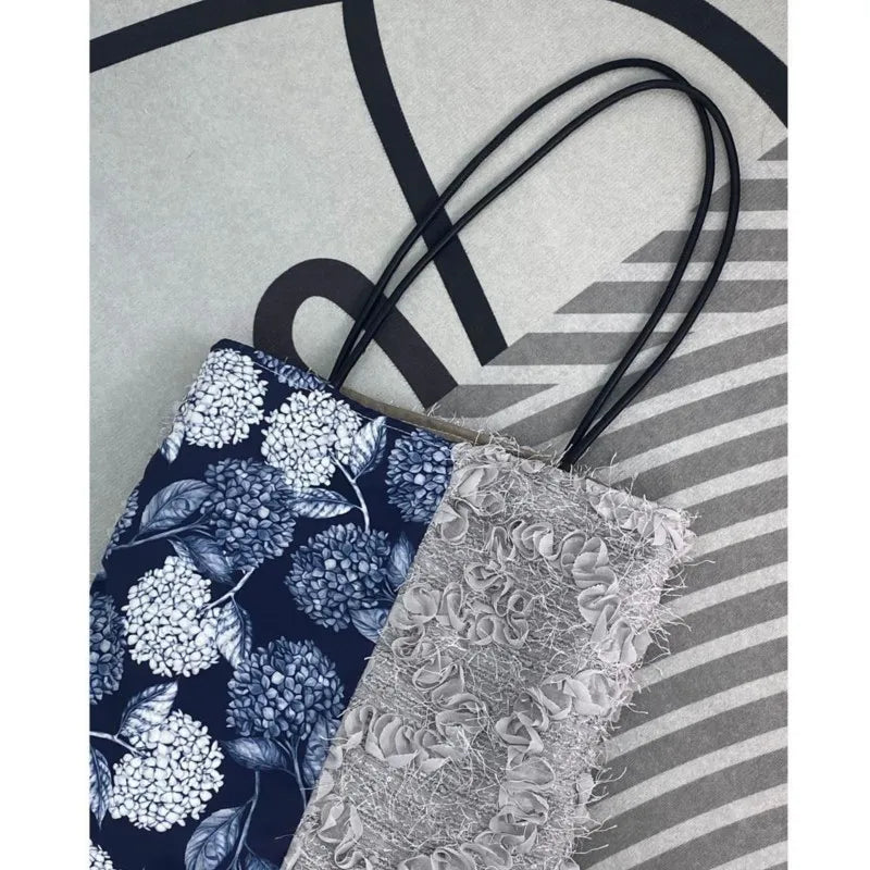 nvxiot - Fairycore Aesthetic Floral Shoulder Bags Women Hot Girls Lace Chic Canvas Tote Bag Female Vintage Harajuku Handbag Y2k