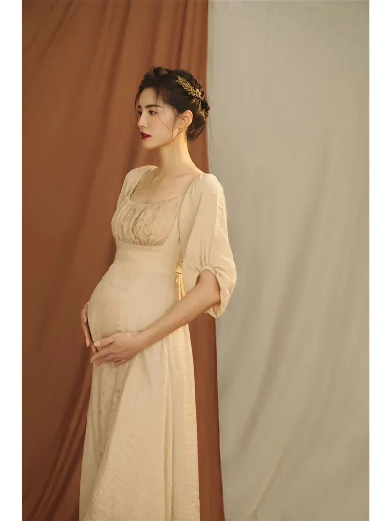 nvxiot - Women Photography Props Maternity Dresses Elegant Vintage Pregnancy Pregant Dress Studio Shoot Photoshoot Photo Clothes