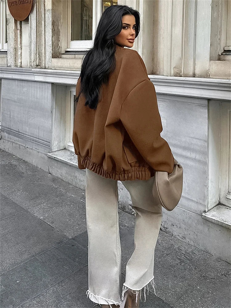 nvxiot - Winter Vintage Pocket Outwear Female Patchwork Loose Casual Lapel Long Sleeve Casual Solid Streetwear Women's Coat 2024