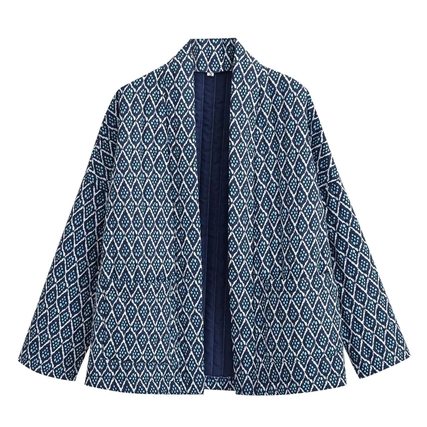 nvxiot - Vintage Quilted Jacket For Women Autumn Winter Thick Warm Outerwear Female Open Front Padded Coat Lightweight Cotton Down Coats