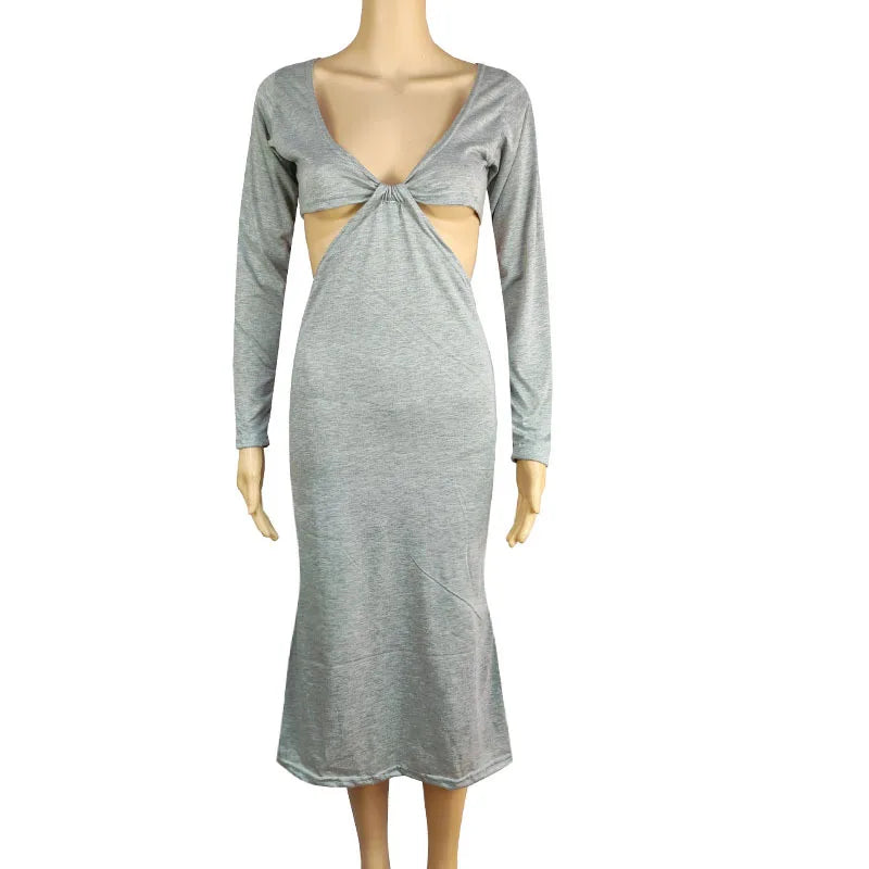 MQTIME - NEW Long Sleeve Bodycon Maternity Maxi Stretchy Dress Perfect For Baby Boy Shower Pregnancy Elastic Gown For Photo Shoots
