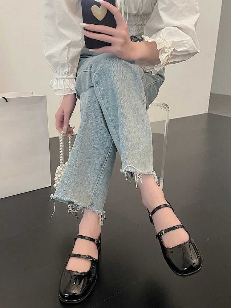 MQTIME - Casual Elegant Sandals Woman Summer Office Lady Fashion Solid Shoes Non-slip Korean Style Heels Vintage Female Shoes Design