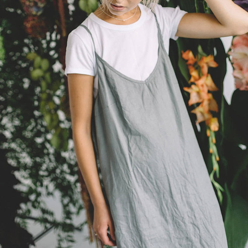 nvxiot Casual Loose Cotton Linen Women'S Dresses Summer Sexy Spaghetti Strap Sleeveless Harajuku Long Midi Party Club Dress