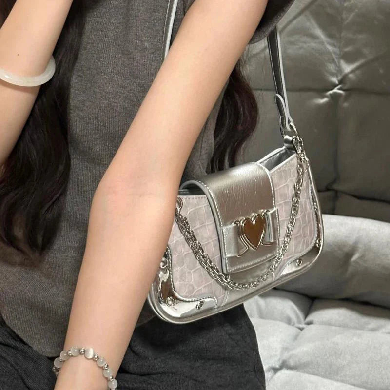nvxiot - Y2k Casual Shoulder Bag for Women Pu Leather Fashion Designer Handbag Pu Leather Daily Luxury Advanced Ladies Armpit Bag