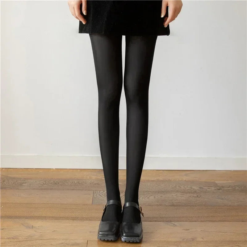 nvxiot - Fall Outfits 2024 Winter Sexy Female Stockings Leggings Skinny Patchwork Casual Solid High Waist Slim Streetwear Women's Pantyhose Lingerie