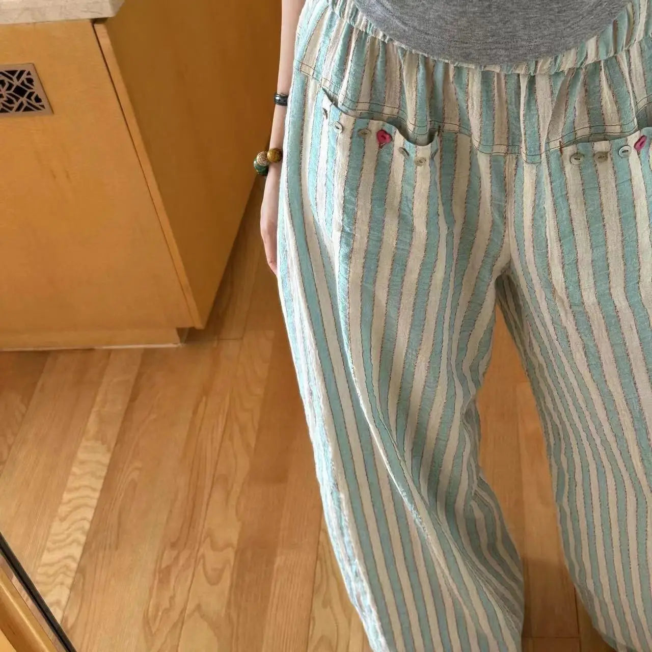 nvxiot - Vintage Fringe Holiday Style Pants Lazy Wide Leg Pants Women Clothing New Summer Pantalones De Mujer Casual Long Pants