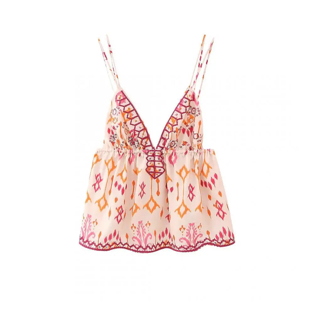 MQTIME - Womens Summer Flower Embroidery Tank Sleeveless V Neck Casual Flowy Blouse Fashion Hollow Out Off Shoulder Embroidery Vest