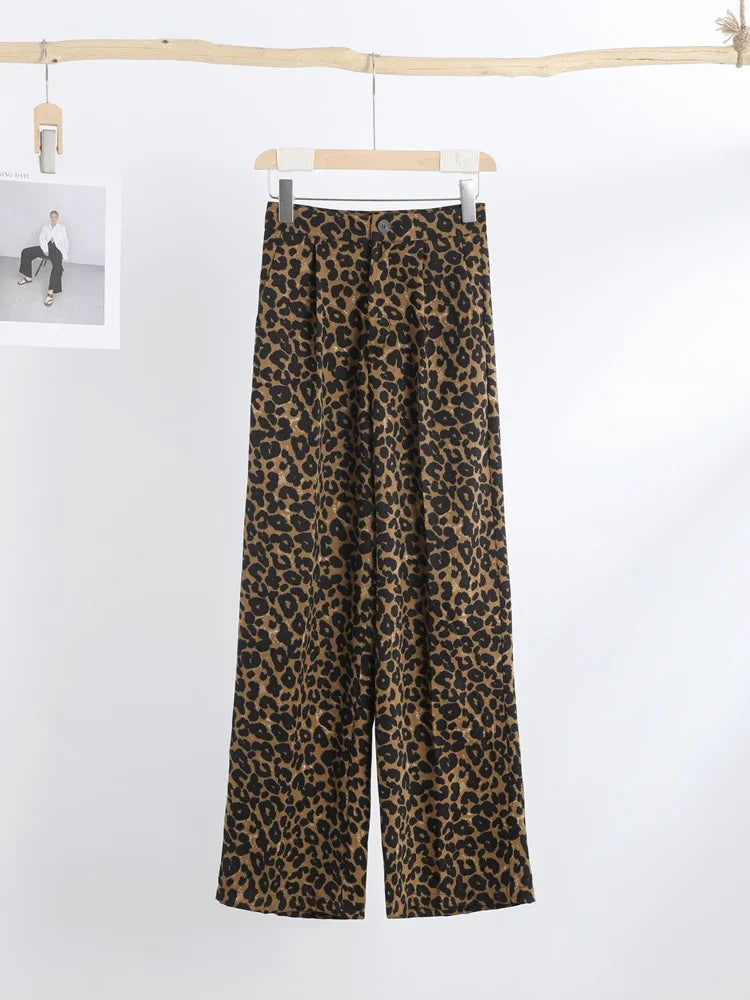 MQTIME - 2024 American New Retro Leopard Women Baggy Jeans Y2K Street Fashion Gothic Loose High Waist Casual Wide Leg Denim Trousers