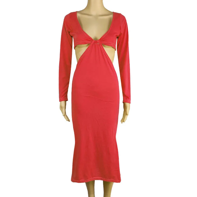 MQTIME - NEW Long Sleeve Bodycon Maternity Maxi Stretchy Dress Perfect For Baby Boy Shower Pregnancy Elastic Gown For Photo Shoots
