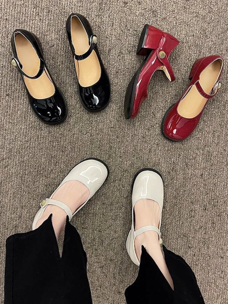 MQTIME - Round Toe Medium Heel Sandals Office Lady Summer Non-slip Casual Comfort Shoes Woman Hollow Pure Color Fashion Shoes Chic