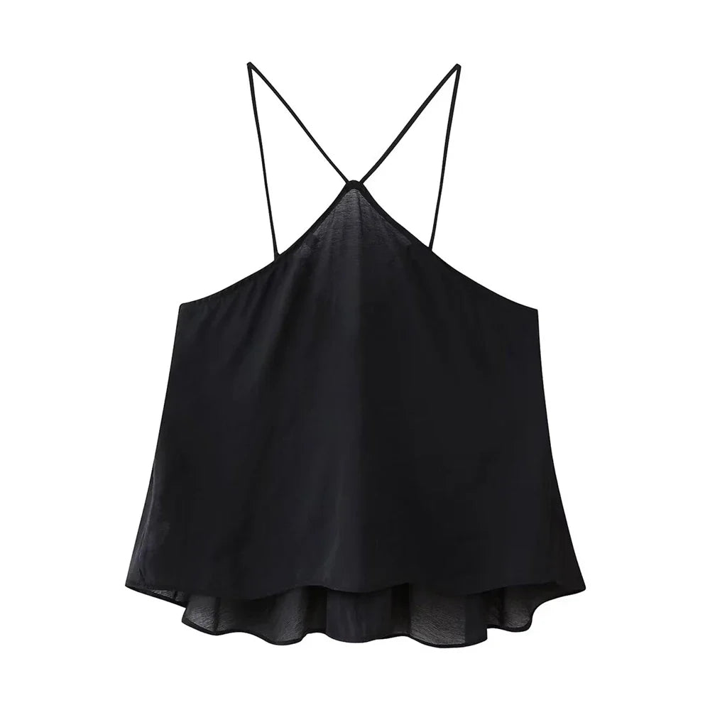 MQTIME - women's 2024 summer hot girl style personality versatile V-neck studded camisole top 9878/126