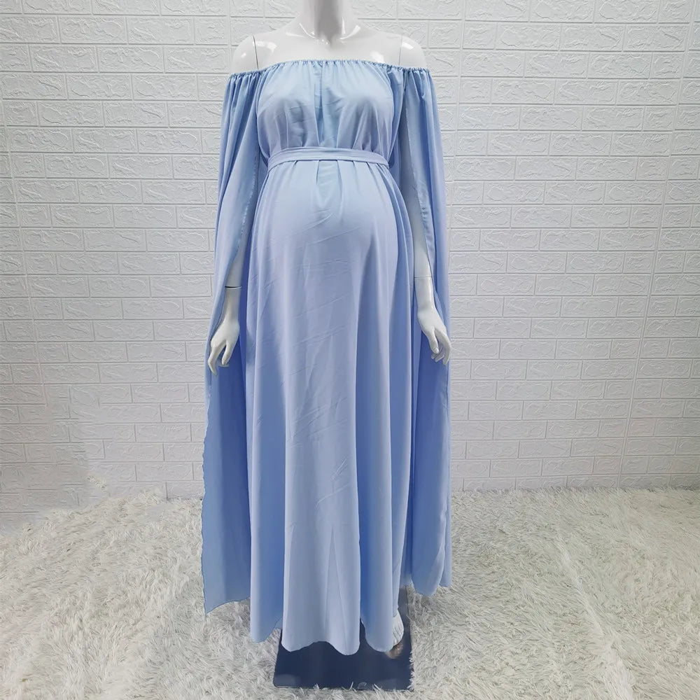 nvxiot - Strapless Plus Size Maternity Dresses Photo Long Pregnancy Shooting Dress For Pregnant Women Evening Party Photography Maxi Gown