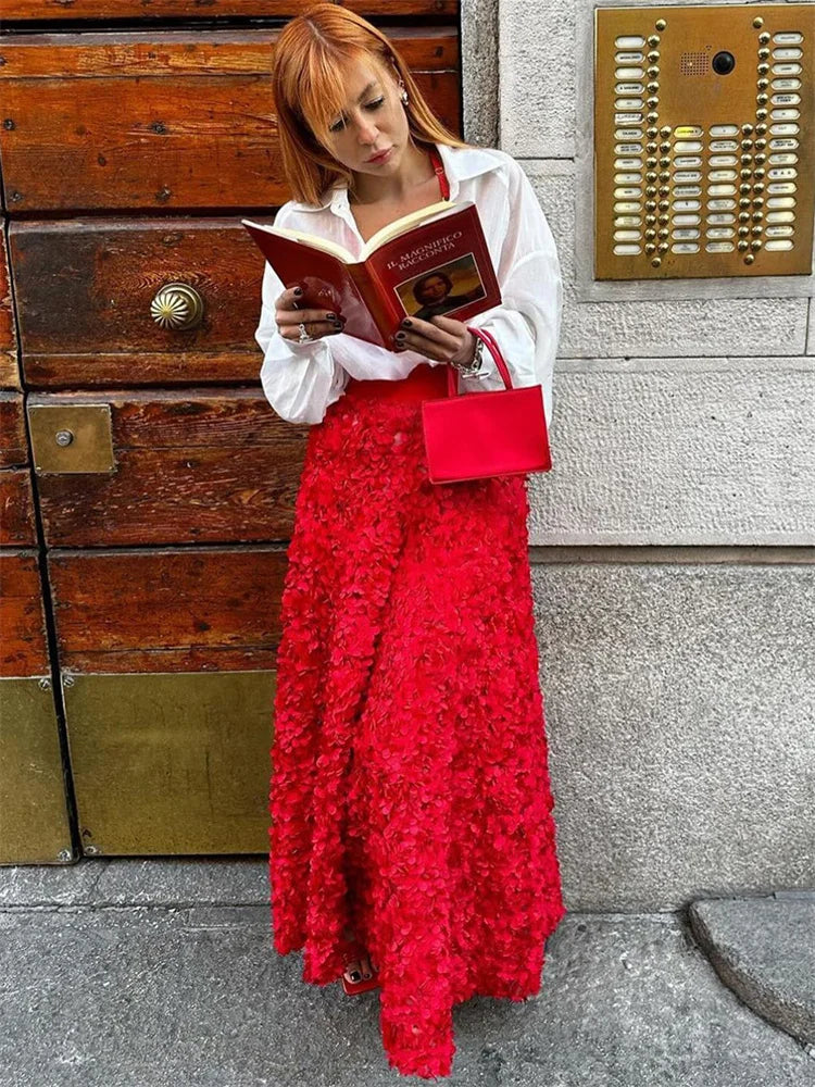 nvxiot - Luxury Fashion Women's Maxi Skirt Elegant Party Looks Evening Partywear Gown High Waist Side Split Female Long Skirt 2024