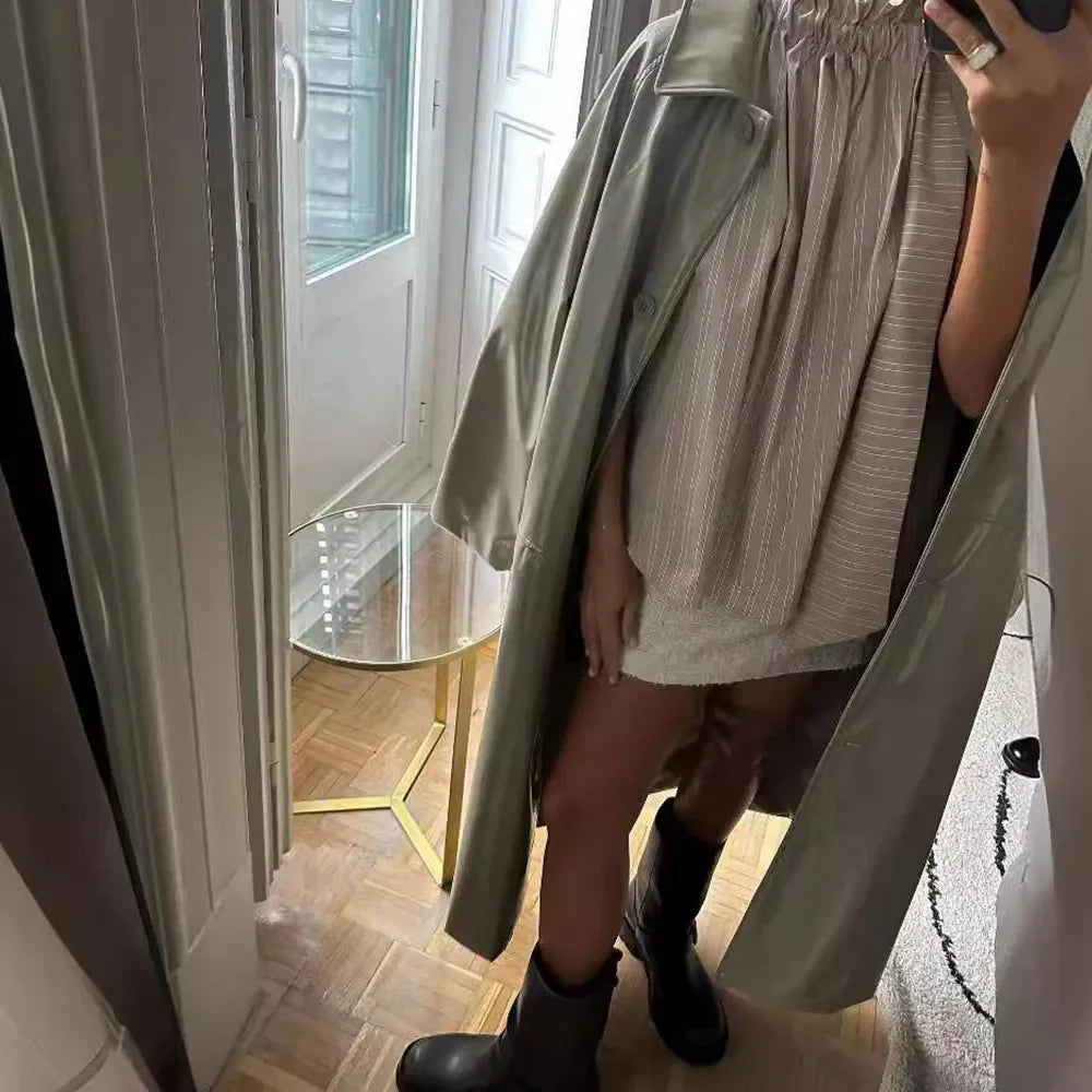 MQTIME - Casual Loose Ruffle Lace-Up Collar Sleeveless Striped Tops for Woman 2024 Casual Fashion New Sleeveless T-Shirts Woman Clothing