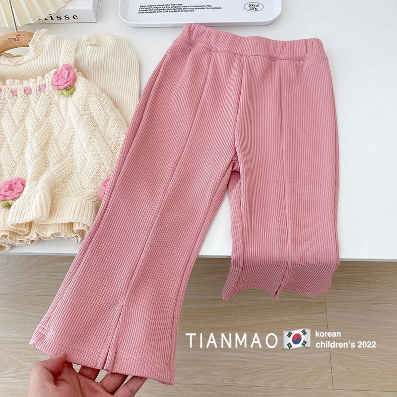 nvxiot Children Cute Tops Clothing Spring Autumn Girls Clothes Set New Fashion Korean Style knitting Vest Shirts Flare Pants Kids 3Pcs