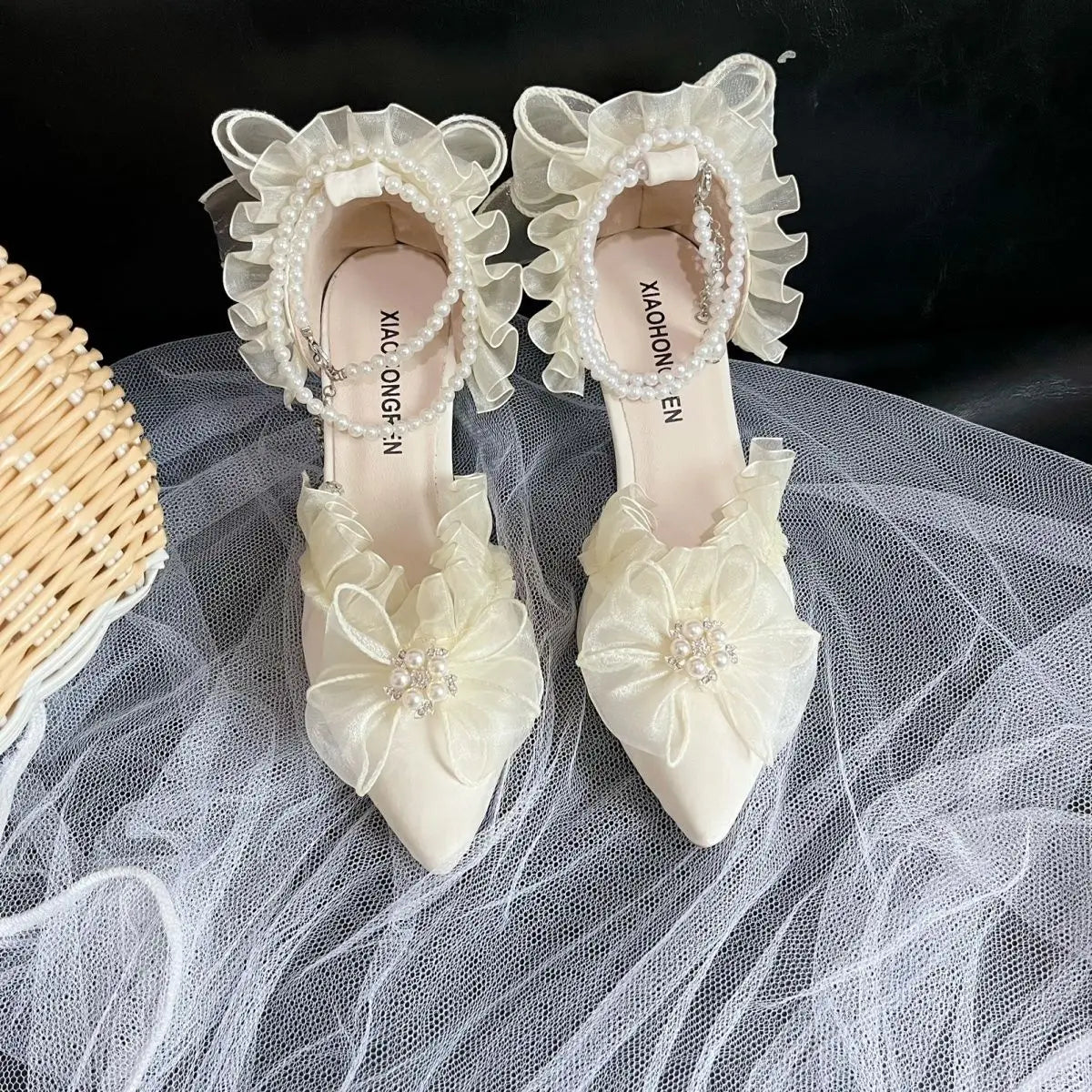 MQTIME - New French Girl Fairy Bow Sweet Wedding Shoes Lolita Shoes Y2k Women Shoes Luxury Brand High Quality Slingback Shoes Women