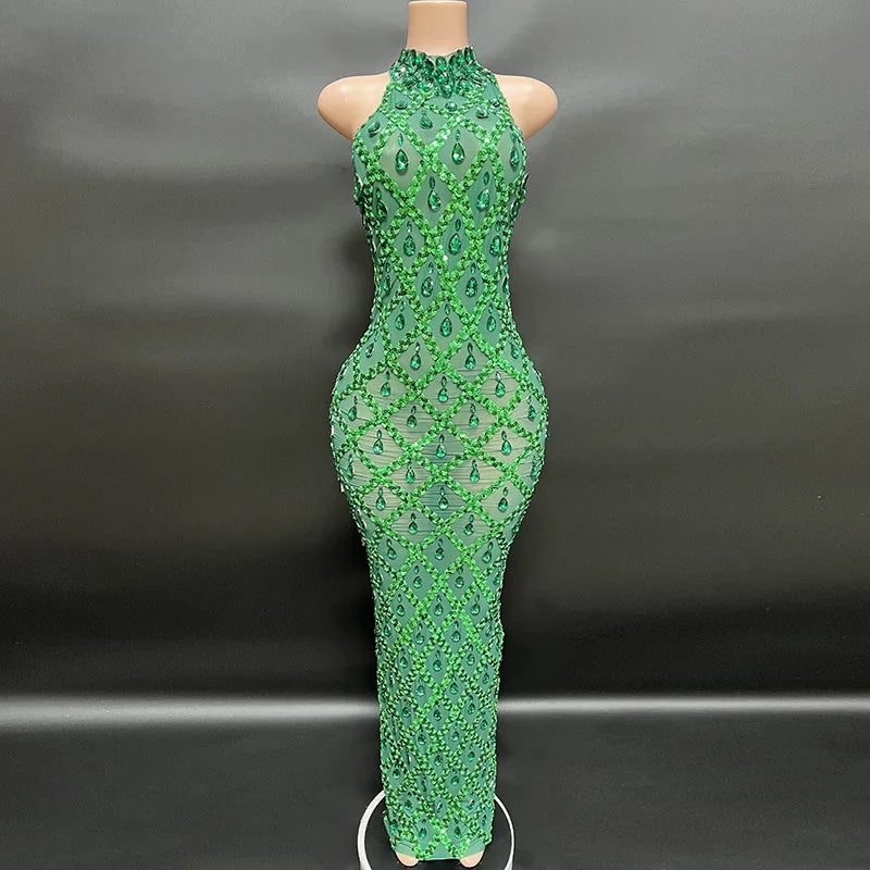 nvxiot - Maternity Photography Sexy Shiny Goddess Bodysuit Rhinestone Maternity Dress For Photo Shoot