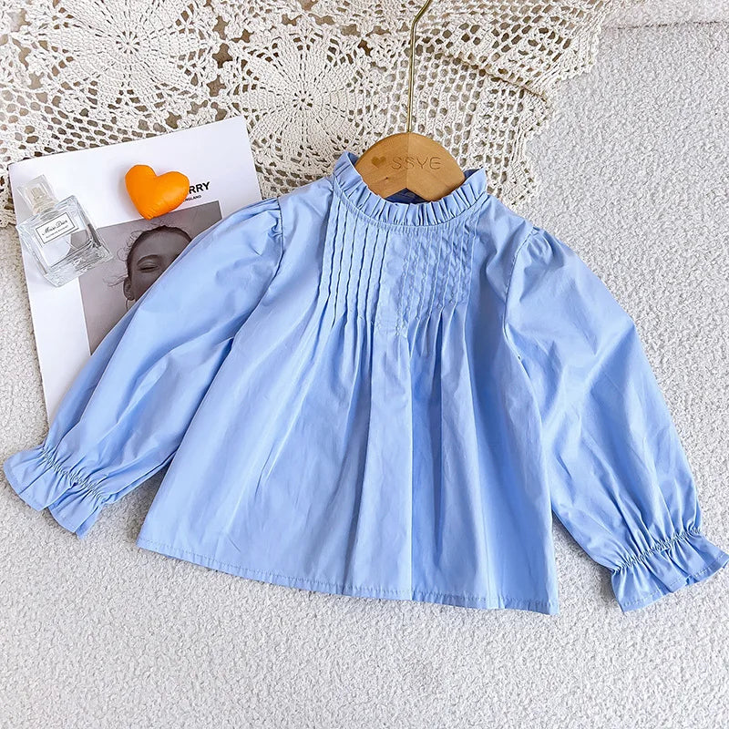 MQTIME - Autumn Girls Shirts Spring Long Sleeve Kids Blouse Fall Princess Tops Baby Girl Shirt 2 3 4 5 6 7 8Yrs