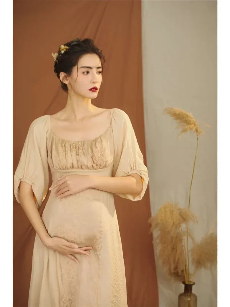 nvxiot - Women Photography Props Maternity Dresses Elegant Vintage Pregnancy Pregant Dress Studio Shoot Photoshoot Photo Clothes
