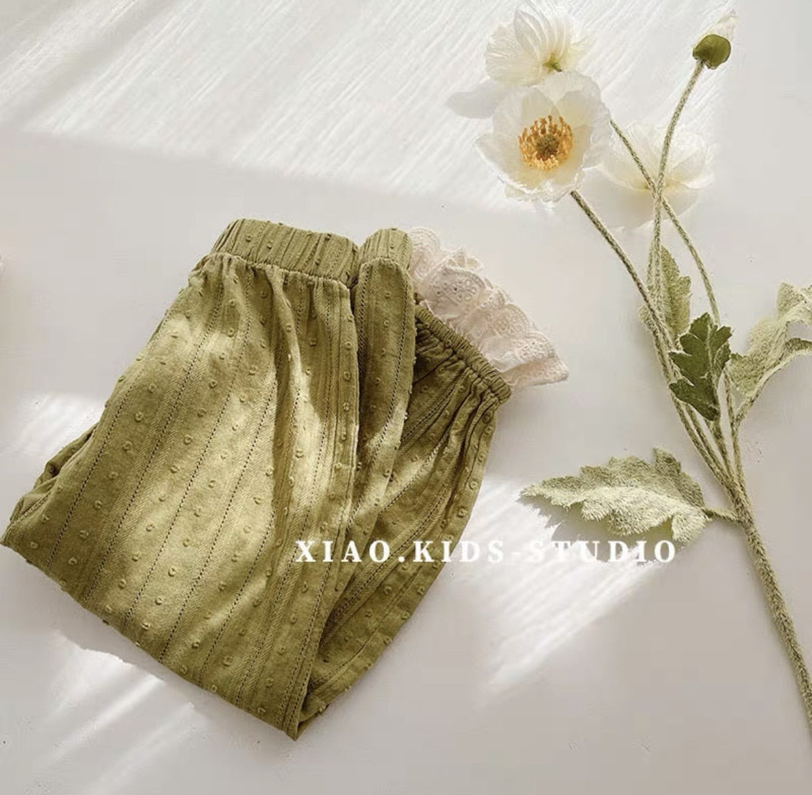 nvxiot Children's Casual Floral Pants Summer Cotton Breathable Girls Thin Solid Comfortable Loose Trousers Toddler Mosquito Pants Kids