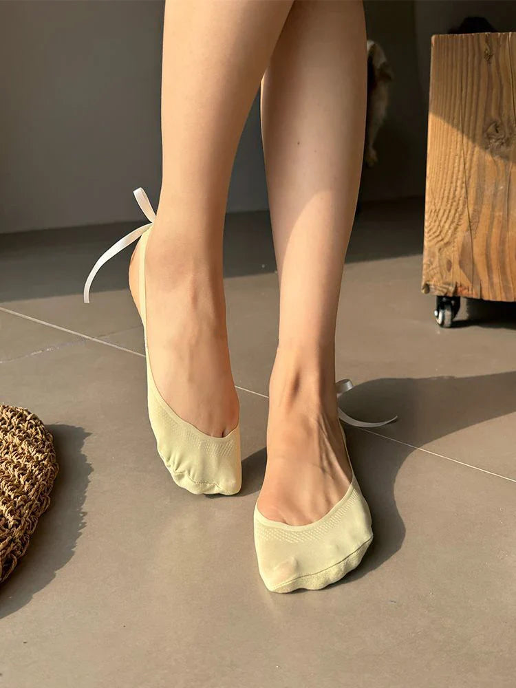 MQTIME - Female Lace-Up Low Cut Socks Short No-Show Set Foot Cotton Invisible Socks for Flats Shoes Fashion Bandage Women's Socks