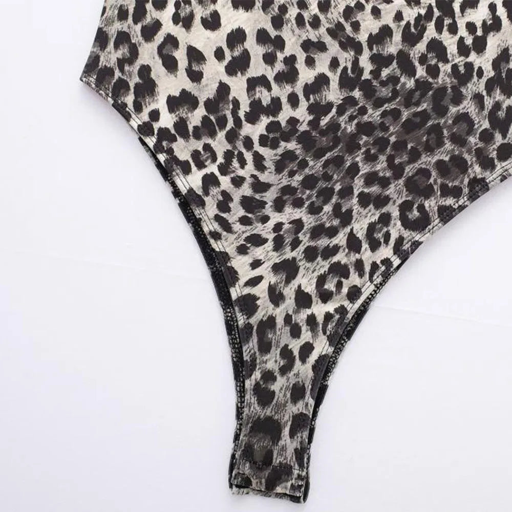 MQTIME - Summer Casual Animal Print Jumpsuits Womens Leopard Print Wide Leg Pant 2024 Sexy Sleeveless Slim Spaghetti Strap Jumpsuits