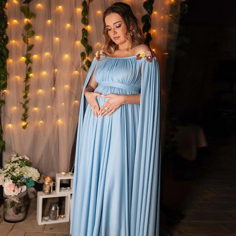 nvxiot - Strapless Plus Size Maternity Dresses Photo Long Pregnancy Shooting Dress For Pregnant Women Evening Party Photography Maxi Gown