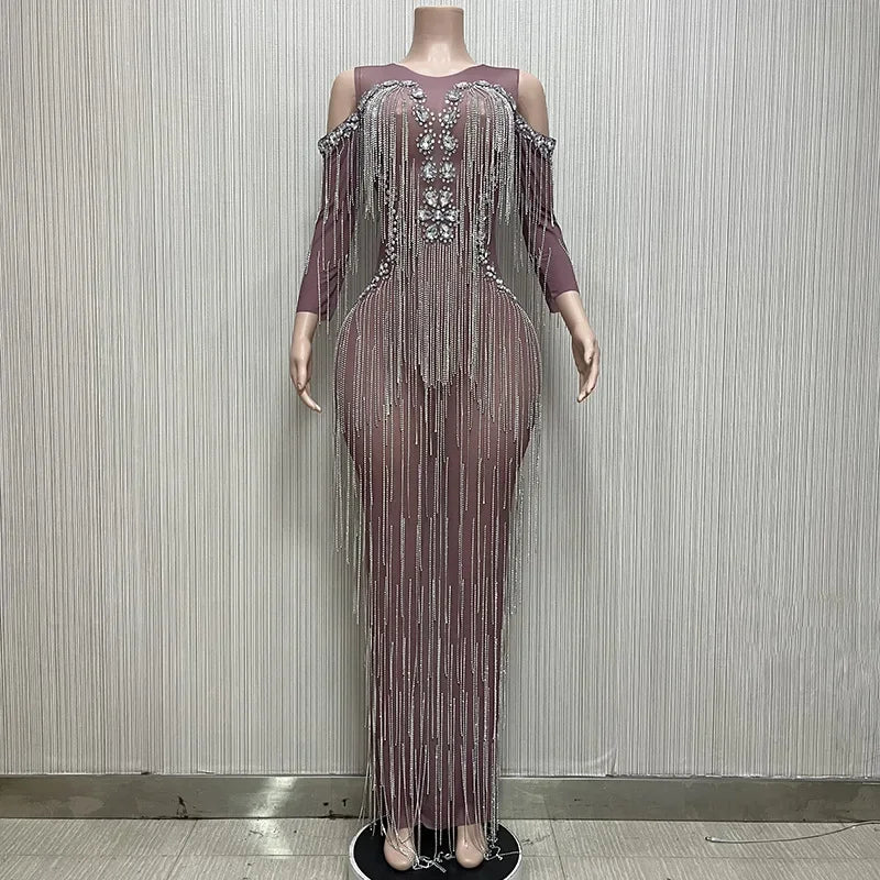 nvxiot - 2024 new arrivals blingbling diamond tassels maternity dresses pregnant women party plus size dresses for photo shoot