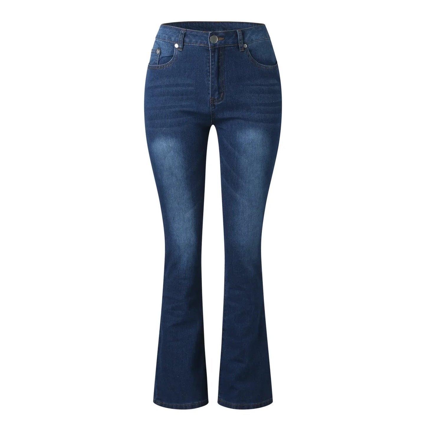 nvxiot - Vintage Skinny Black Jeans Women's Elastic Waist Slim Fit Flare Pants Elegant Female Denim Trousers Bell Bottom Streetwear