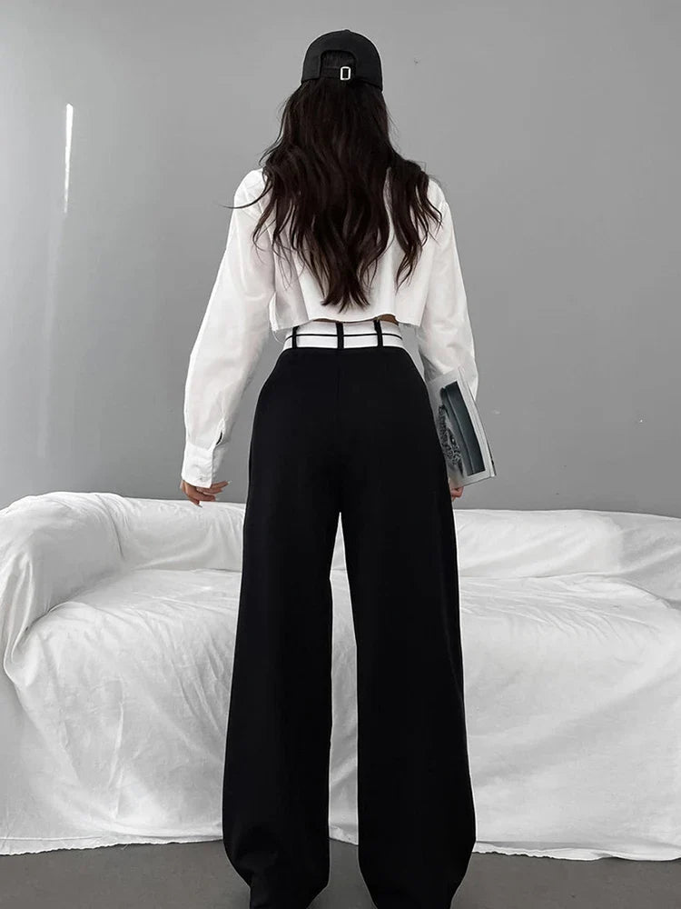 MQTIME - Summer Spring Women Wig Leg Oversized Harem Pants Trousers Streetwear High Waist Loose Fit Baggy Pants Cargo