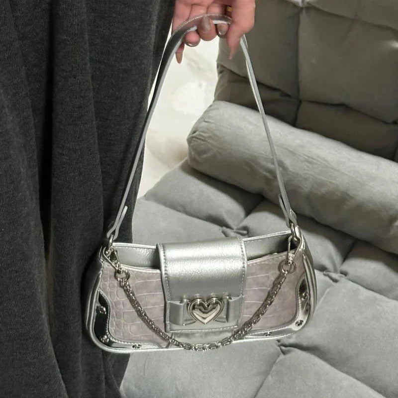 nvxiot - Y2k Casual Shoulder Bag for Women Pu Leather Fashion Designer Handbag Pu Leather Daily Luxury Advanced Ladies Armpit Bag