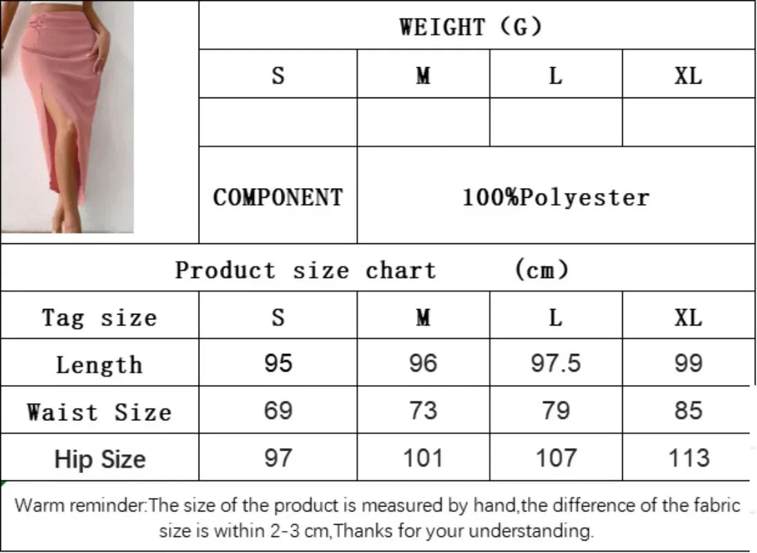 MQTIME - 2024 Spring/Summer New Sexy Split Irregular Temperament Commuting Fashion Pink Elegant Fold Wrapped Hip Skirts for Women YSQ30