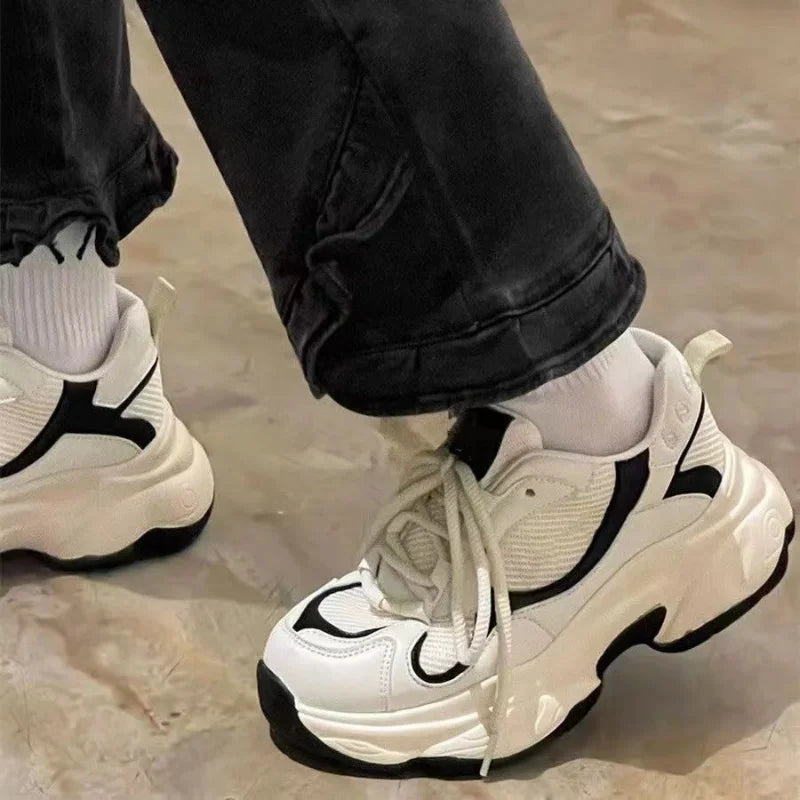 nvxiot Women's Running Shoes Platform Sneakers Sports Vintage Buffalo Flats Casual Vulcanize Harajuku Korean Tennis Female Footwear