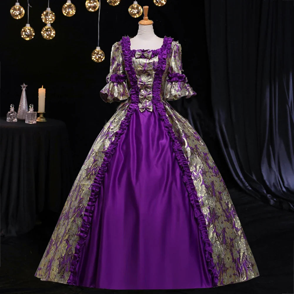 MQTIME - Elegant New Design Marie Court Evening Dresses High End Prom Birthday Masquerade Christmas Medieval Gowns Evening Dresses