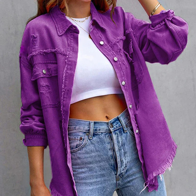 MQTIME - Lady Casual Single Breasted Solid Coat Elegant Pocket Long Sleeve Commuter Outwear Fashion High Street Turn-down Collar Jacket