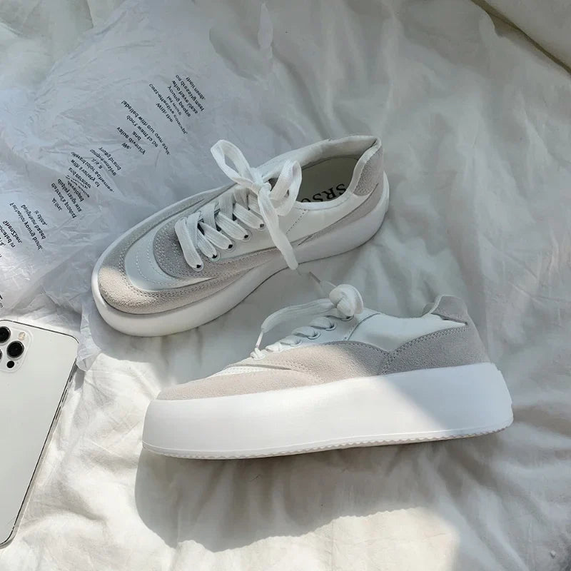 nvxiot - Women Platform Sneakers Canvas Shoe Casual Women Sport Shoes for Women Flat Lace-Up Adult Zapatillas Mujer Chaussure Femme