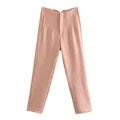 nvxiot - 2024 New Chic Fashion Woman Pants Office Wear Pants for Women Vintage High Waist Zipper Fly Female Ankle Trousers Mujer Gothic