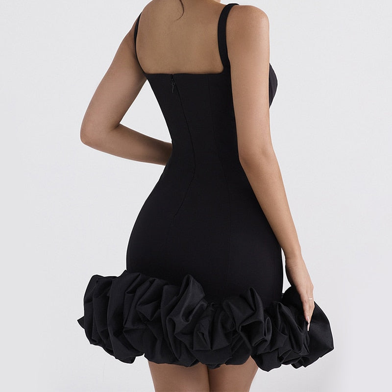 nvxiot Women's Dress Suspender Patchwork Irregular Hem Mini Black Skirt Dress Female Hotsweet Style 2023 Fashion Summer New