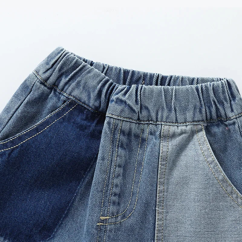 nvxiot - Autumn 1-3Y Baby Girls Jeans Cotton Retro Elastic Waist Toddler Girls Denim Pants Korean Loose Casual Infant Kids Girls Trousers